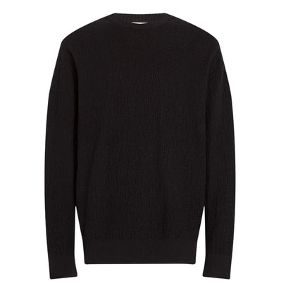 Black - Front - Calvin Klein Mens Jacquard Crew Neck Sweatshirt