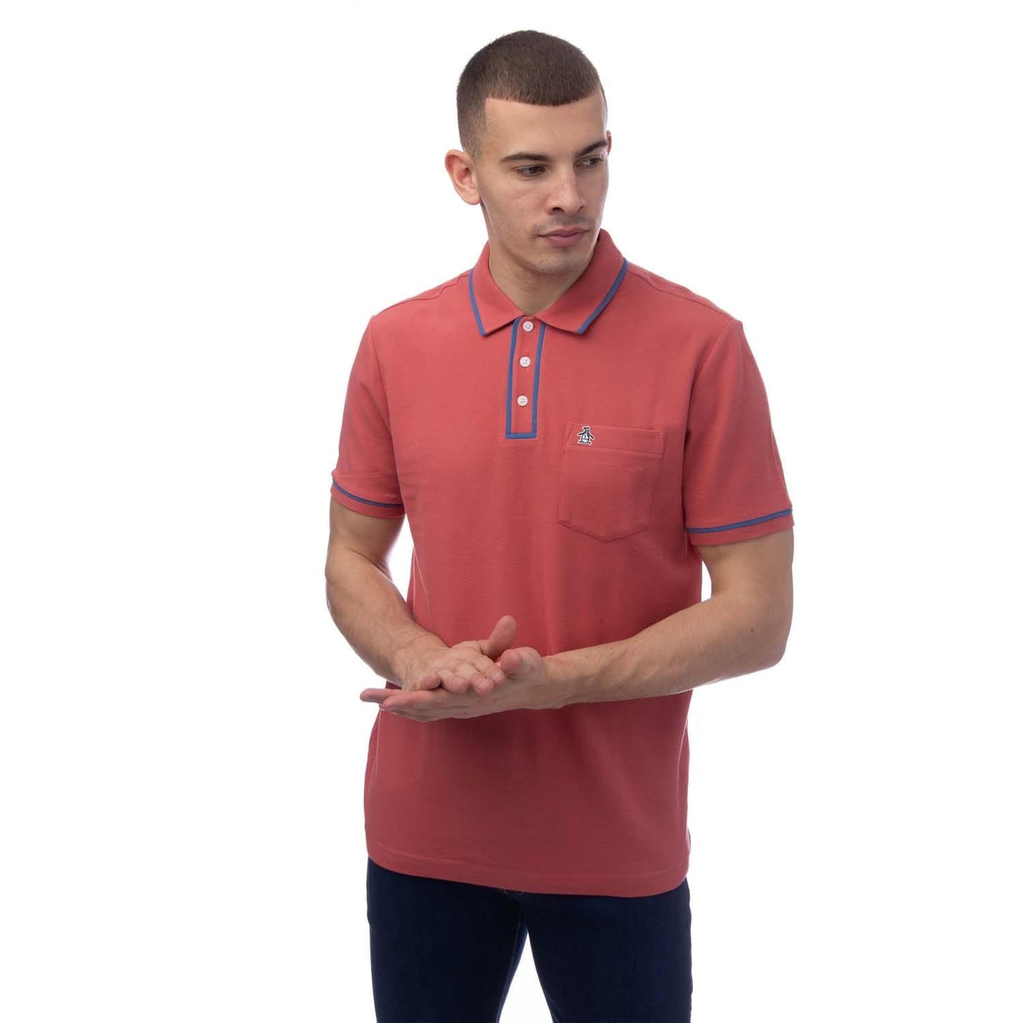 Red - Front - Original Penguin Mens Earl Pique Polo Shirt