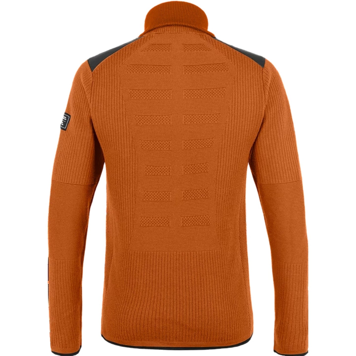 Brown-Black - Back - Salewa Mens Zip Neck Regular Long-Sleeved Jumper