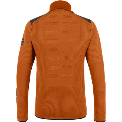 Brown-Black - Back - Salewa Mens Zip Neck Regular Long-Sleeved Jumper