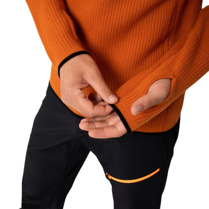 Brown-Black - Lifestyle - Salewa Mens Zip Neck Regular Long-Sleeved Jumper