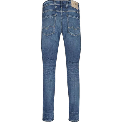 Blue - Back - Replay Mens Anbass Cotton Slim Jeans