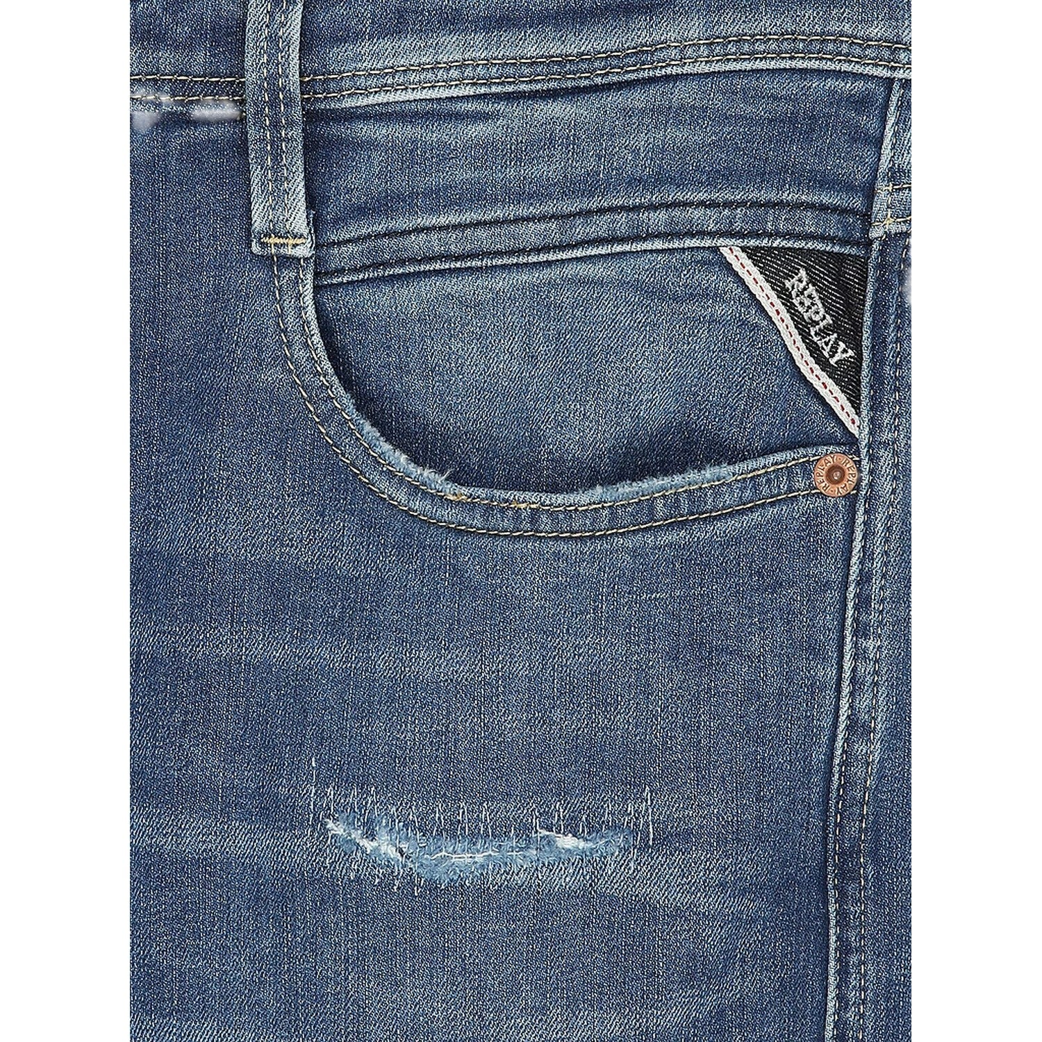 Blue - Lifestyle - Replay Mens Anbass Cotton Slim Jeans