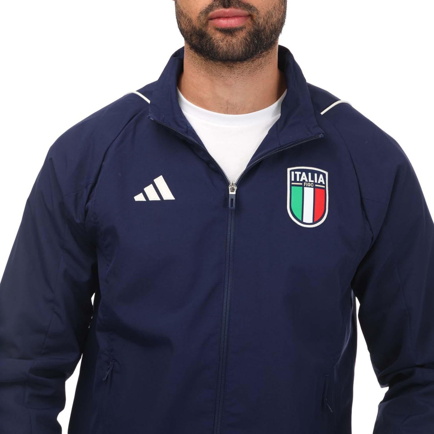 Blue - Side - Adidas Mens Tiro 23 Italy Presentation Track Top