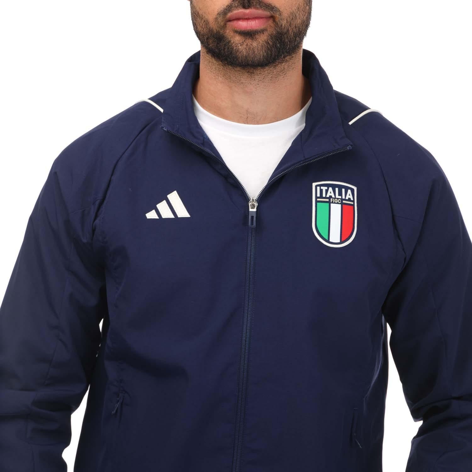 Blue - Side - Adidas Mens Tiro 23 Italy Presentation Track Top