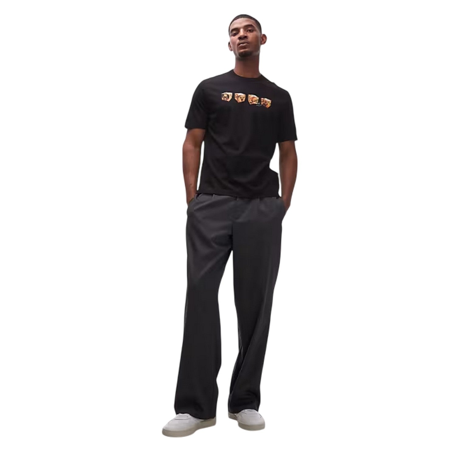Black - Pack Shot - Paul Smith Mens Cube(s) Crew Neck T-Shirt