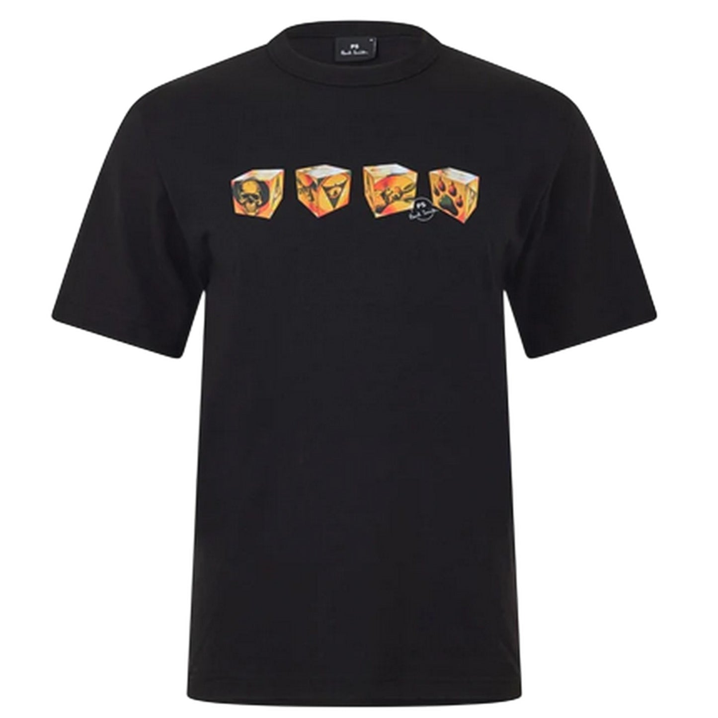 Black - Front - Paul Smith Mens Cube(s) Crew Neck T-Shirt
