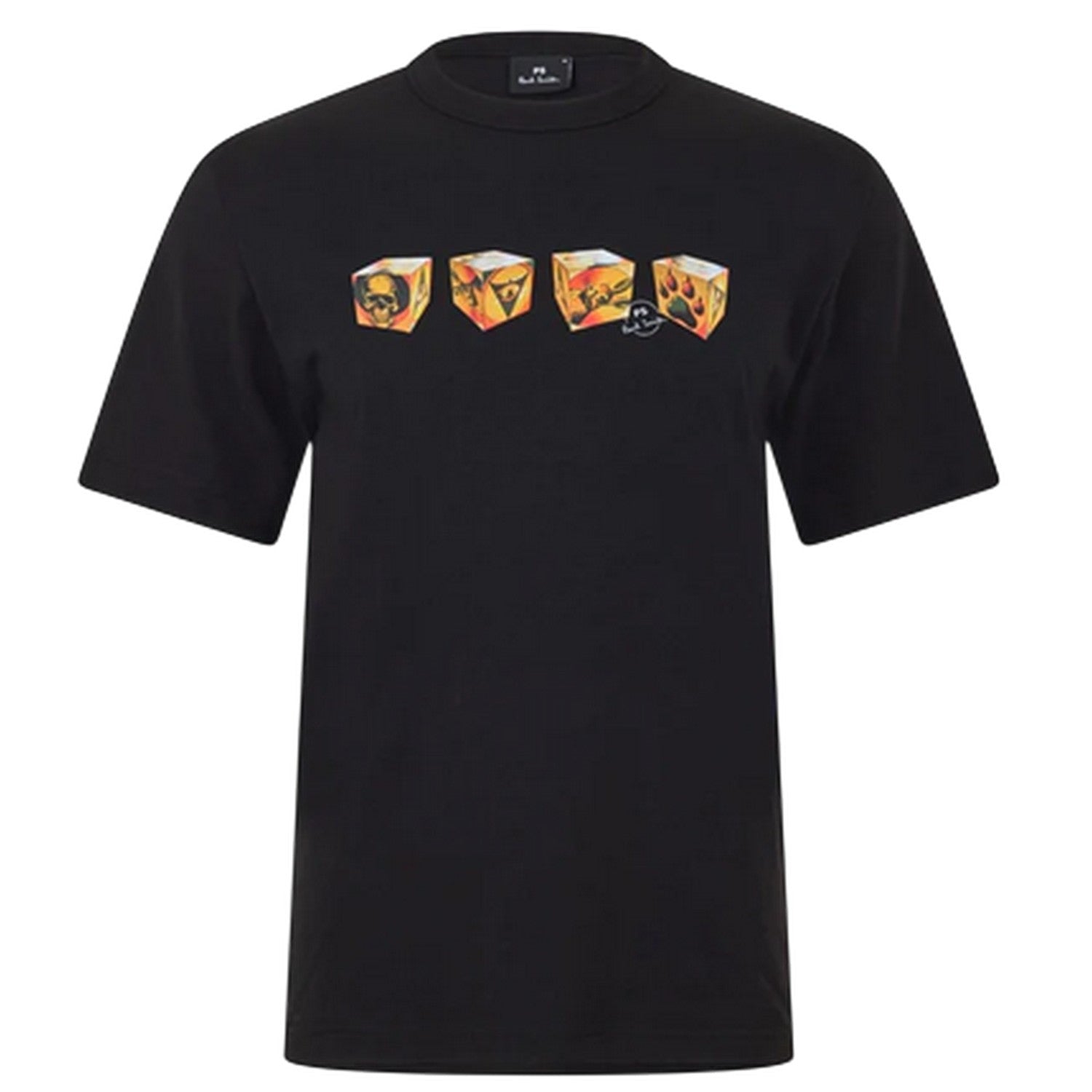 Black - Front - Paul Smith Mens Cube(s) Crew Neck T-Shirt