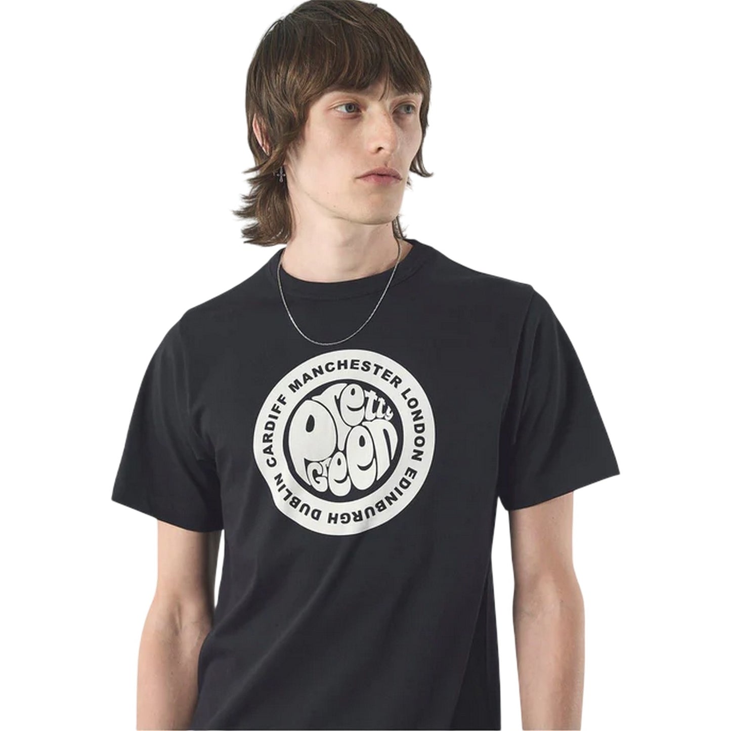 Black - Side - Pretty Green Mens Tour Logo T-Shirt