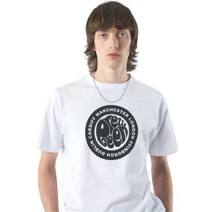White - Side - Pretty Green Mens Tour Logo T-Shirt