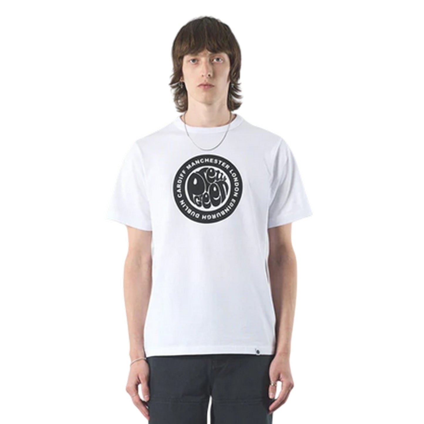 White - Lifestyle - Pretty Green Mens Tour Logo T-Shirt