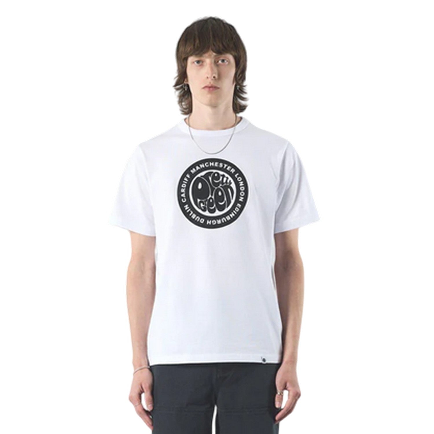 White - Lifestyle - Pretty Green Mens Tour Logo T-Shirt