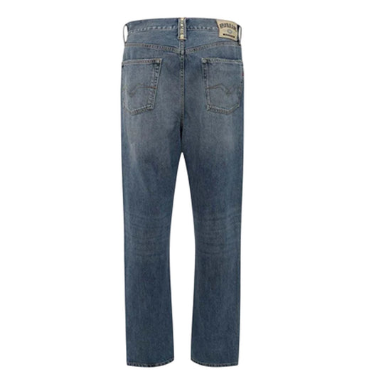Blue - Front - Replay Mens Cotton Straight Jeans
