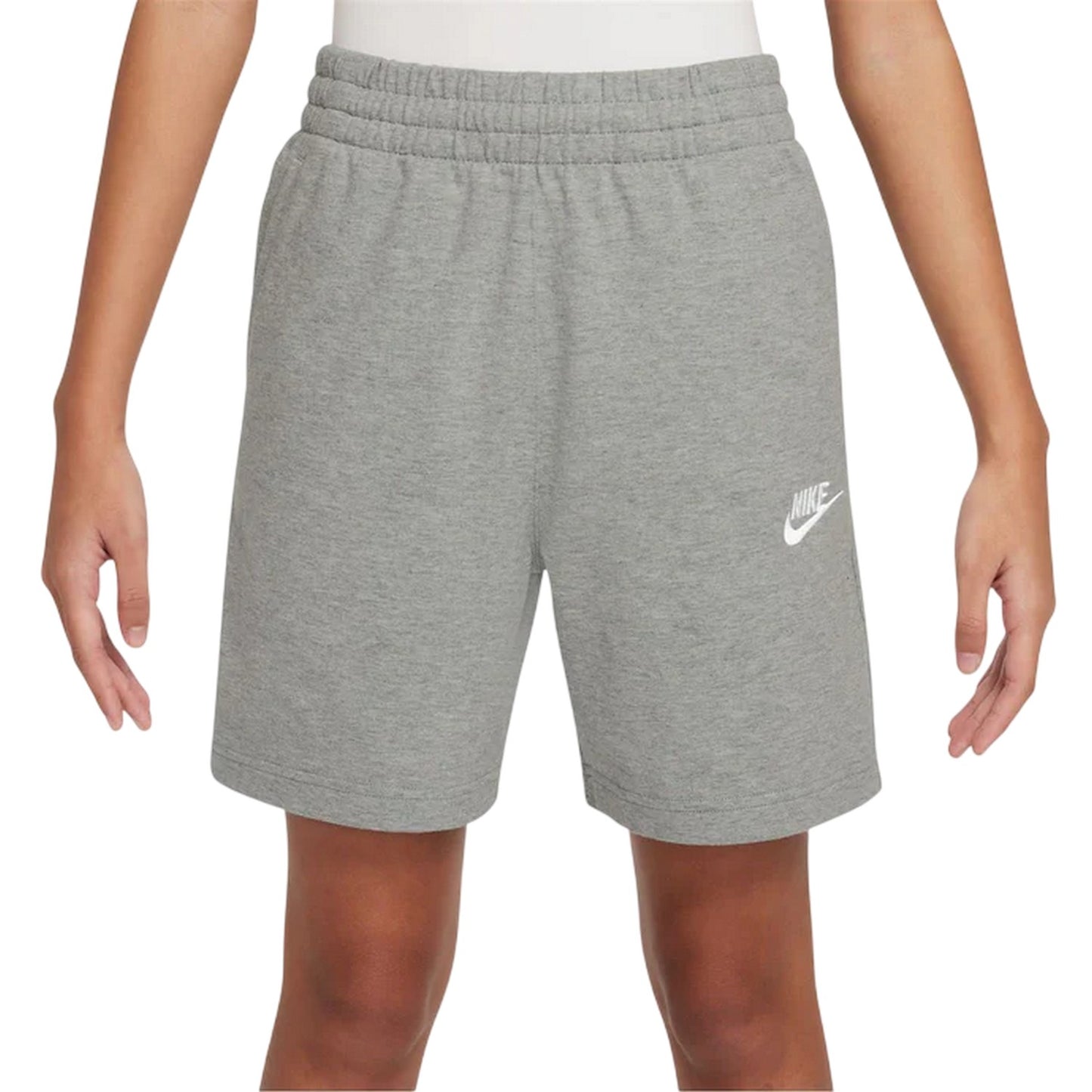 Grey-Black - Front - Nike Boys Logo Jersey Shorts
