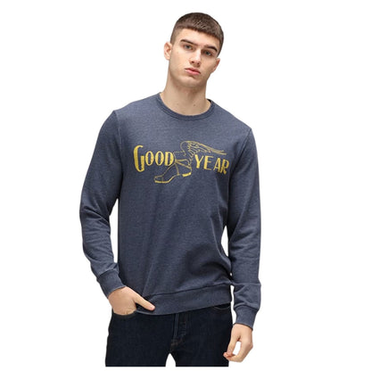 Blue - Front - Goodyear Mens Logo Crew Neck Regular Sweatshirt
