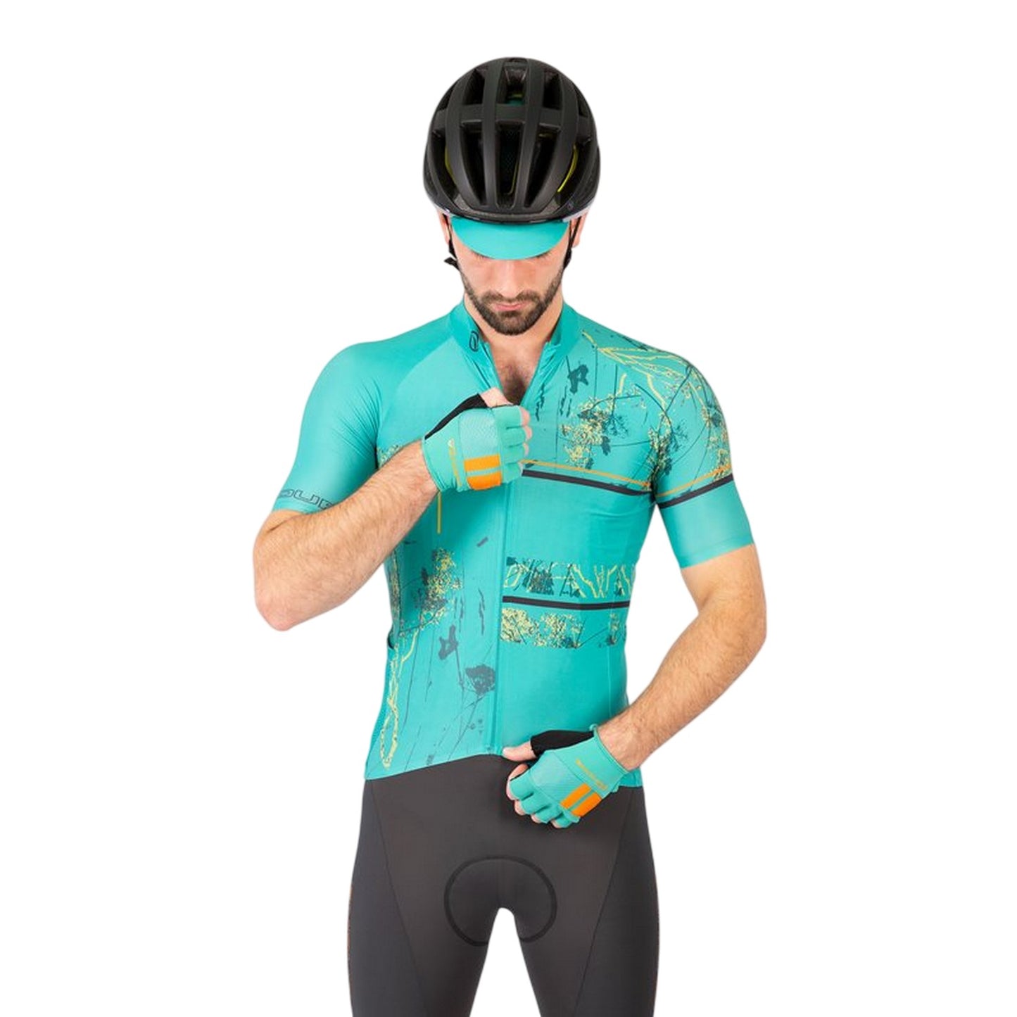 Blue - Side - Endura Mens Endura FS260 Abstract Cycling Jersey