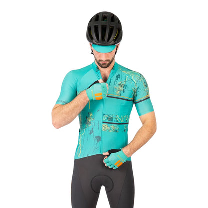 Blue - Side - Endura Mens Endura FS260 Abstract Cycling Jersey