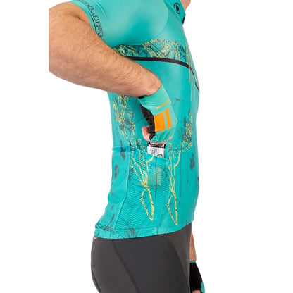 Blue - Lifestyle - Endura Mens Endura FS260 Abstract Cycling Jersey