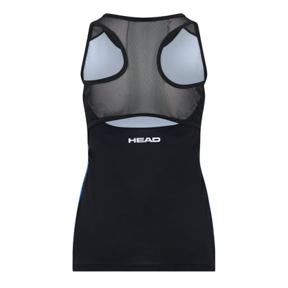 Blue - Back - Head Womens-Ladies Scoop Neck Slim Tank Top