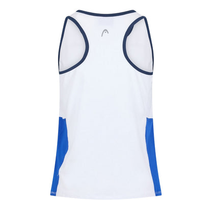 White-Blue - Back - Head Womens-Ladies Scoop Neck Slim Tank Top