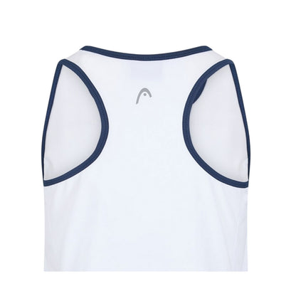 White-Blue - Side - Head Womens-Ladies Scoop Neck Slim Tank Top