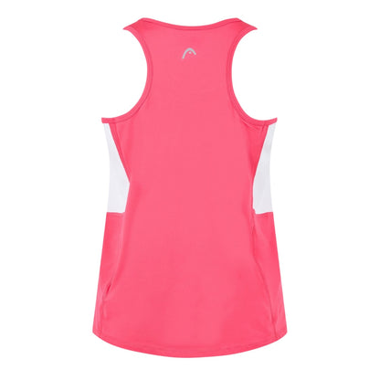 Pink - Back - Head Womens-Ladies Scoop Neck Slim Tank Top
