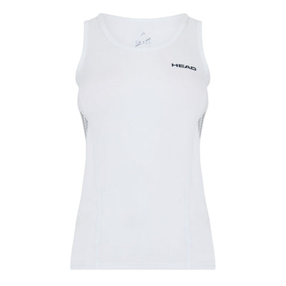 White - Front - Head Womens-Ladies Scoop Neck Slim Tank Top