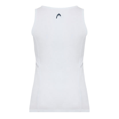 White - Back - Head Womens-Ladies Scoop Neck Slim Tank Top