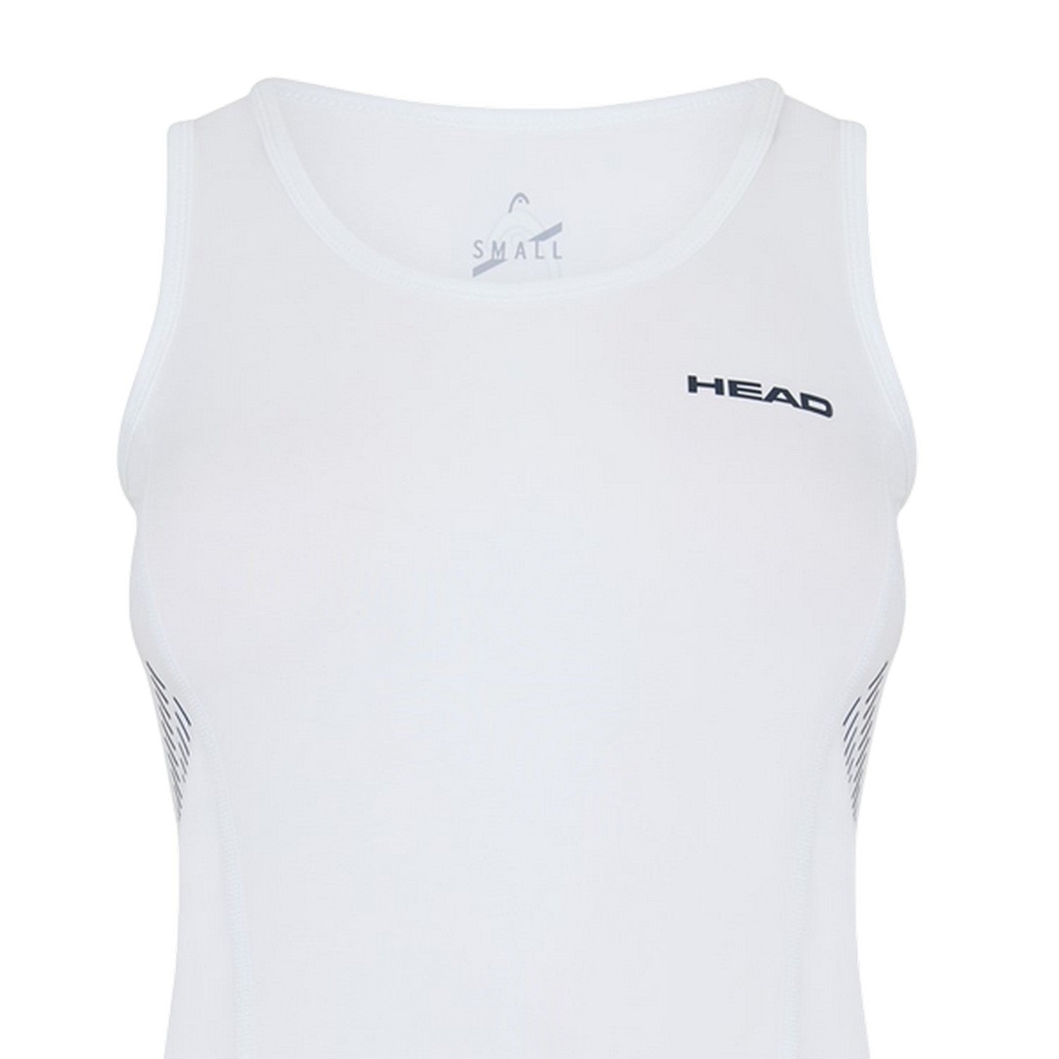 White - Side - Head Womens-Ladies Scoop Neck Slim Tank Top