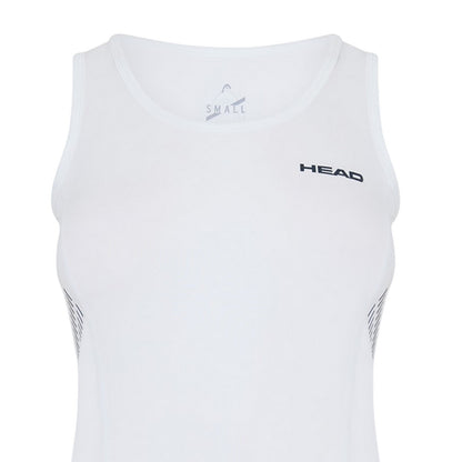 White - Side - Head Womens-Ladies Scoop Neck Slim Tank Top