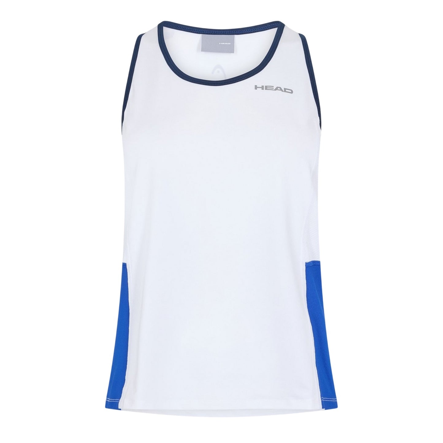 White-Blue - Front - Head Womens-Ladies Scoop Neck Slim Tank Top