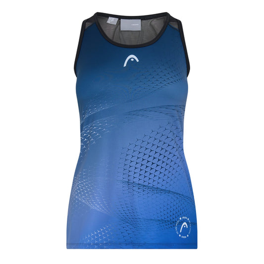 Blue - Front - Head Womens-Ladies Scoop Neck Slim Tank Top