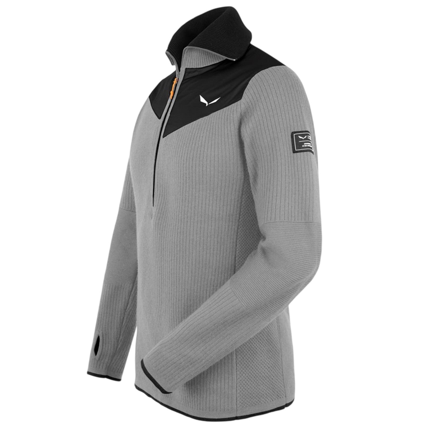 Heather - Side - Salewa Mens Zip Neck Slim Fleece Top