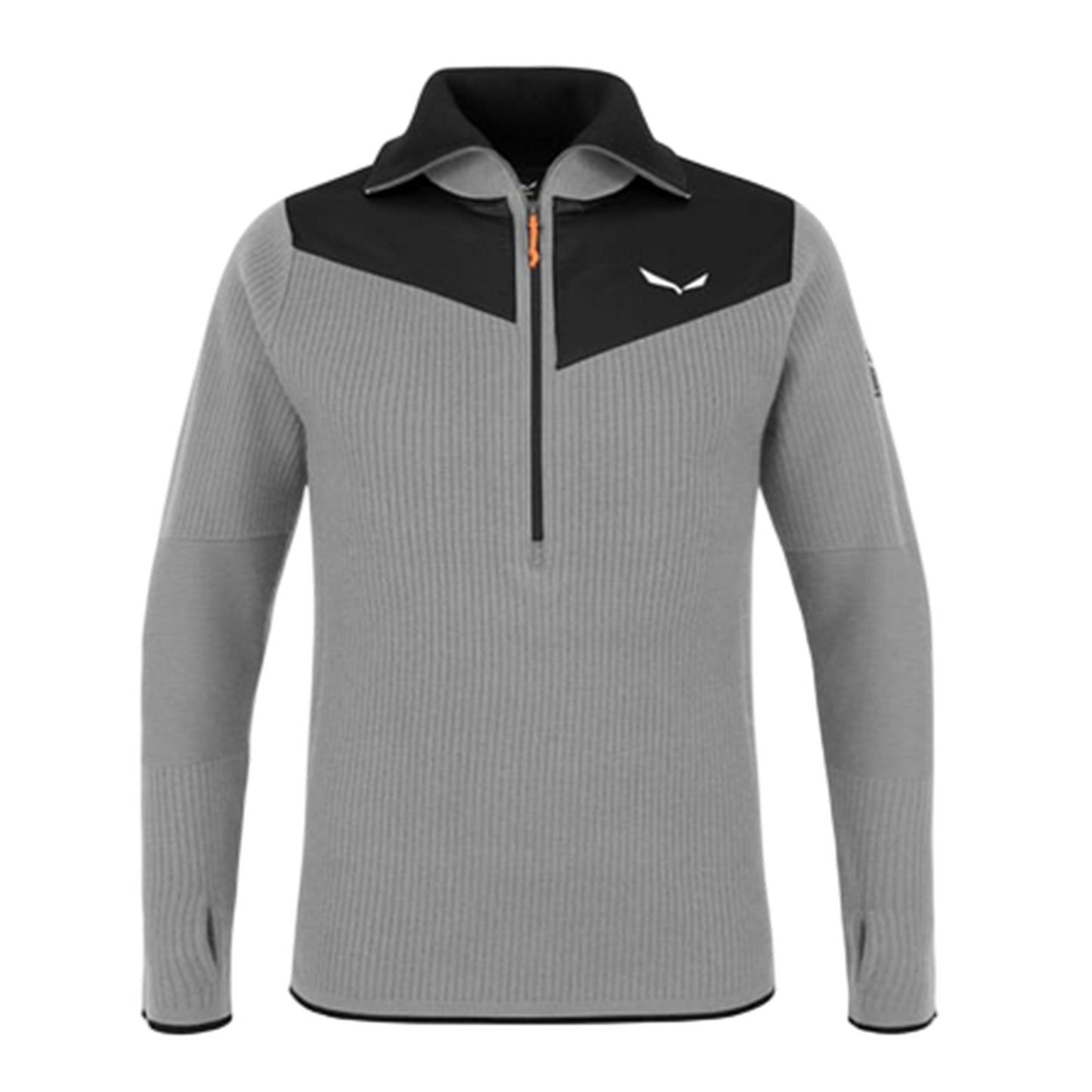Heather - Front - Salewa Mens Zip Neck Slim Fleece Top