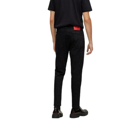 Black - Back - Hugo Mens 5 Pockets Slim Jeans