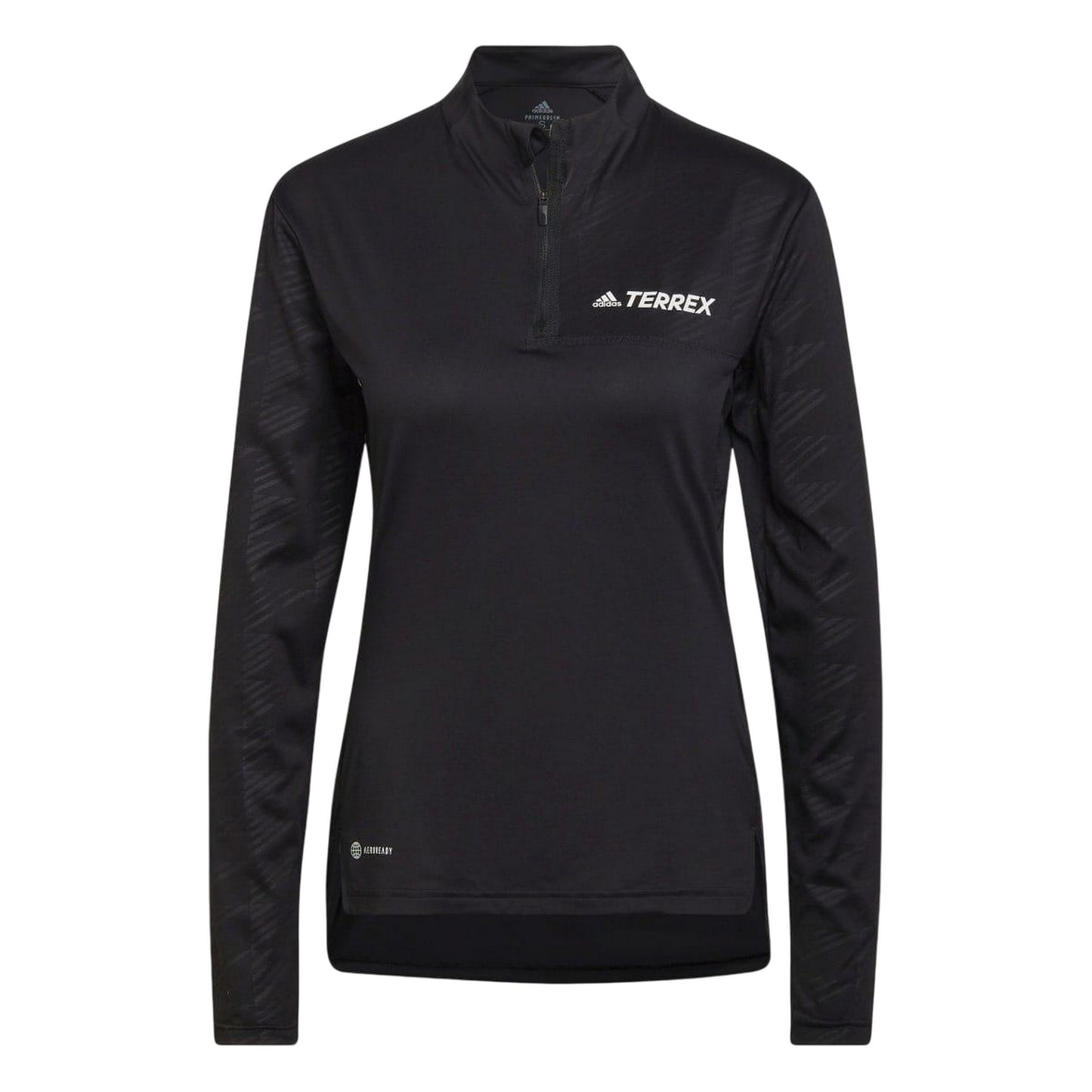 Black - Front - Adidas Womens-Ladies Terrex Multi Half Zip Long-Sleeved Top