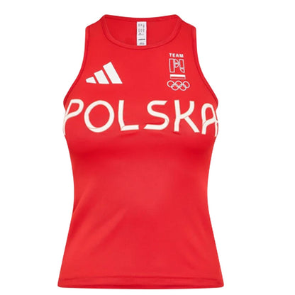 Better Scarlet - Front - Adidas Womens-Ladies Poland Olympic Team Slim Tank Top