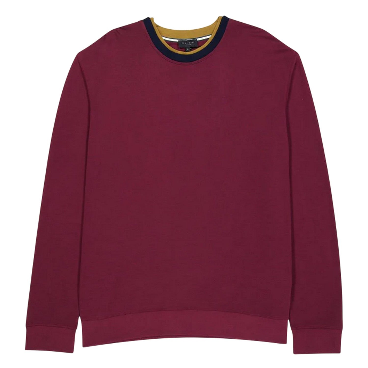 Red - Front - Ted Baker Mens Knitted Layered Regular Sweatshirt