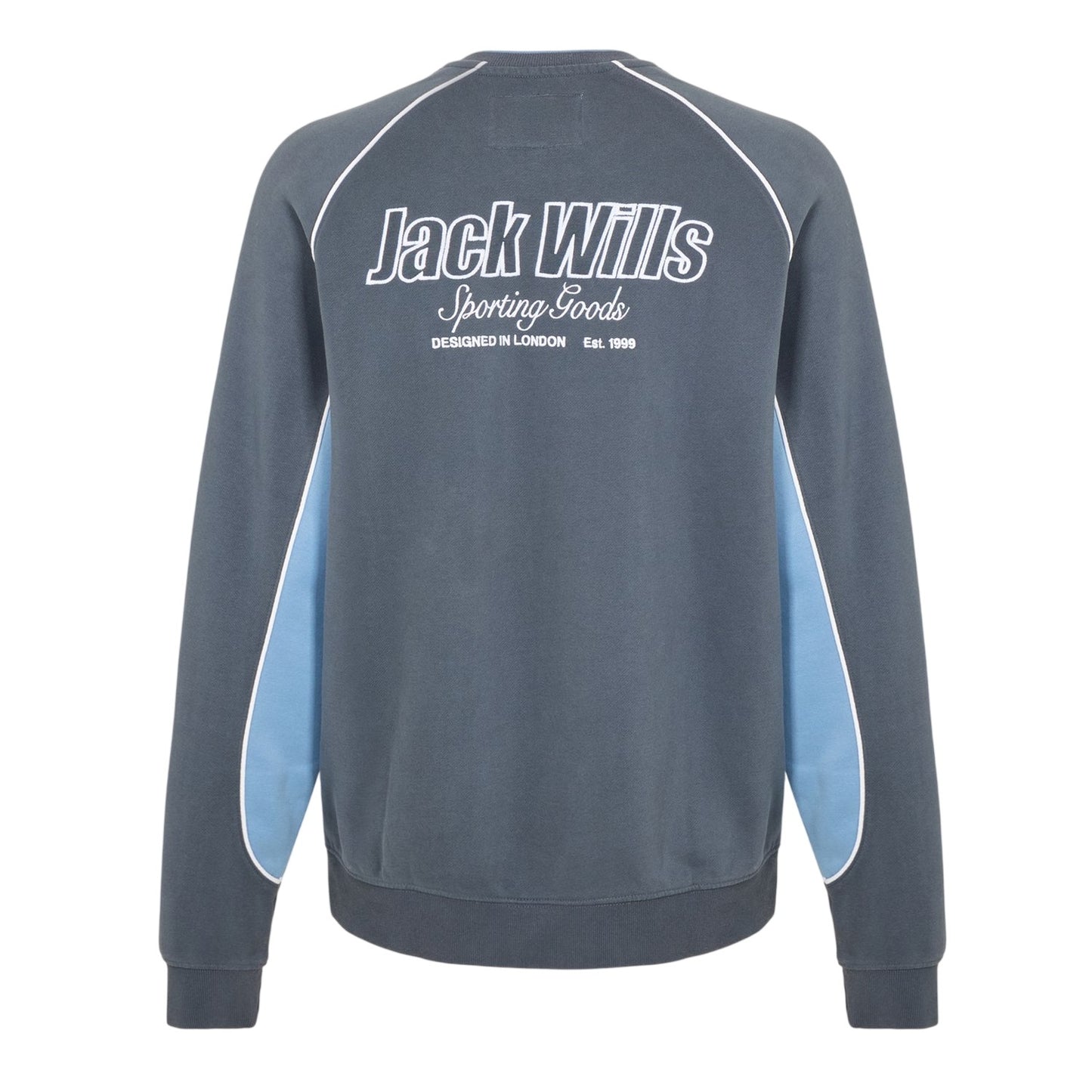 Night Sky - Back - Jack Wills Mens Stripe Detail Crew Neck Regular Jumper