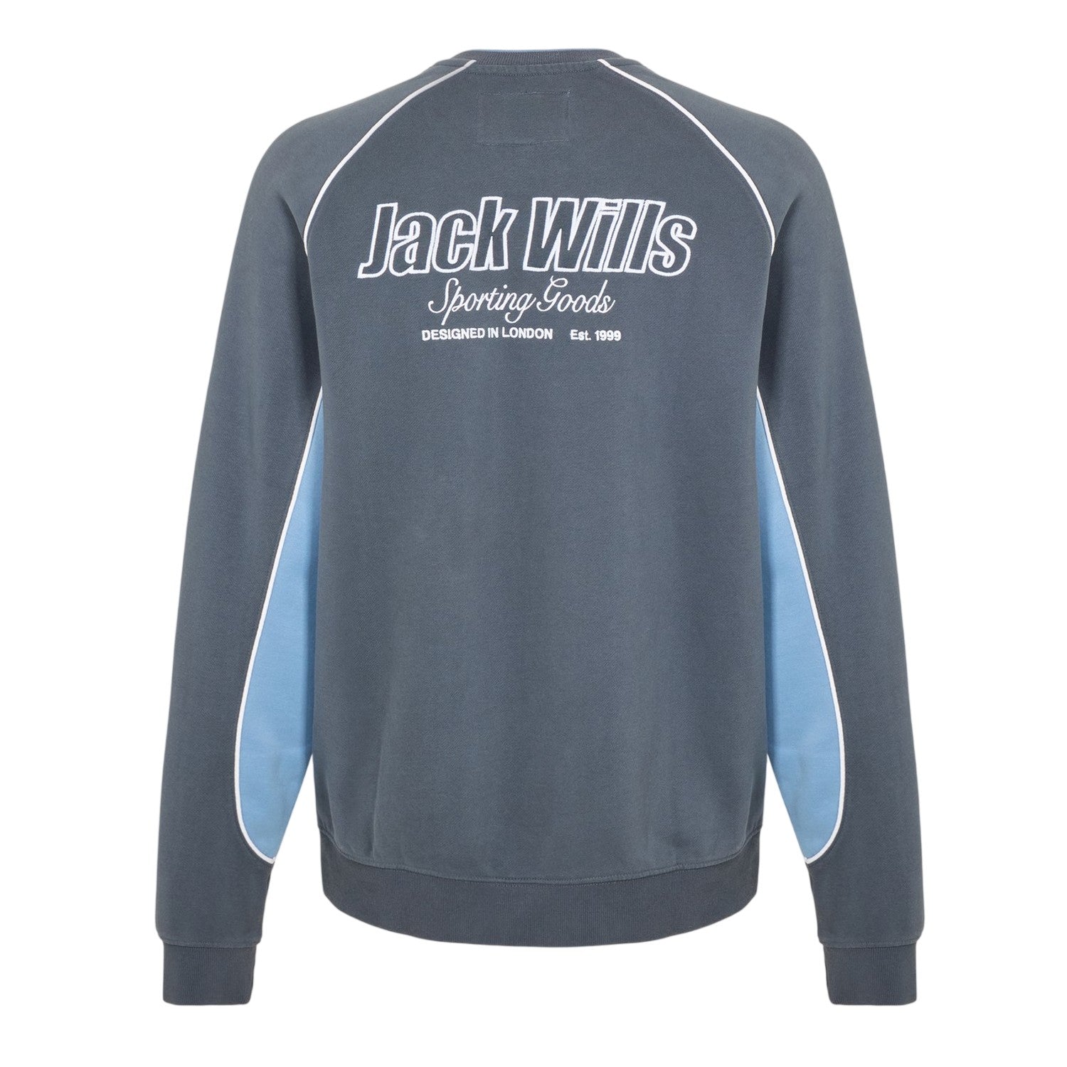 Night Sky - Back - Jack Wills Mens Stripe Detail Crew Neck Regular Jumper
