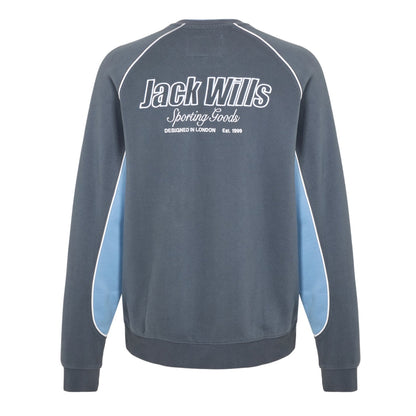 Night Sky - Back - Jack Wills Mens Stripe Detail Crew Neck Regular Jumper