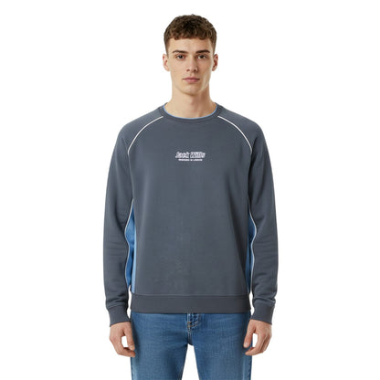 Night Sky - Side - Jack Wills Mens Stripe Detail Crew Neck Regular Jumper