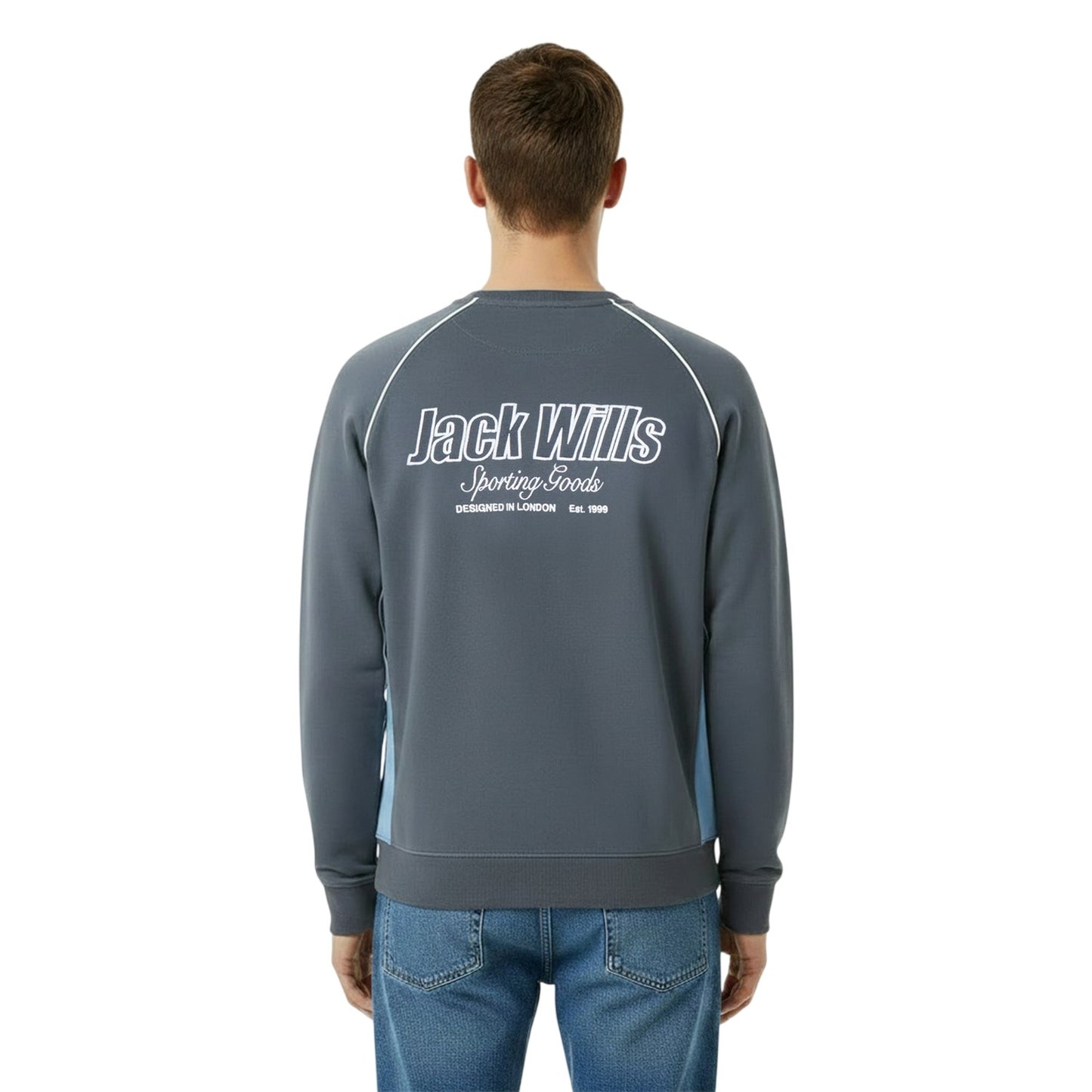 Night Sky - Lifestyle - Jack Wills Mens Stripe Detail Crew Neck Regular Jumper