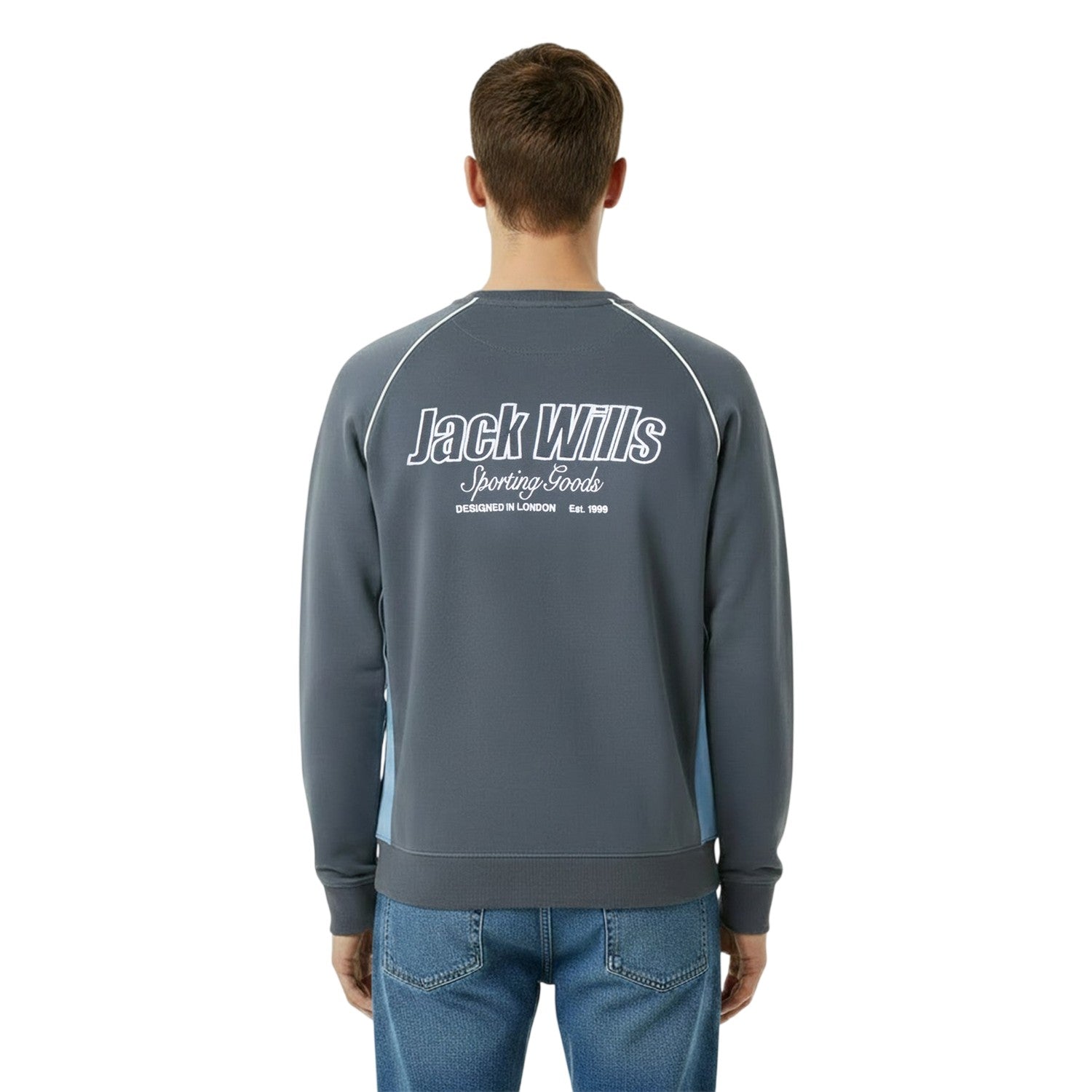 Night Sky - Lifestyle - Jack Wills Mens Stripe Detail Crew Neck Regular Jumper