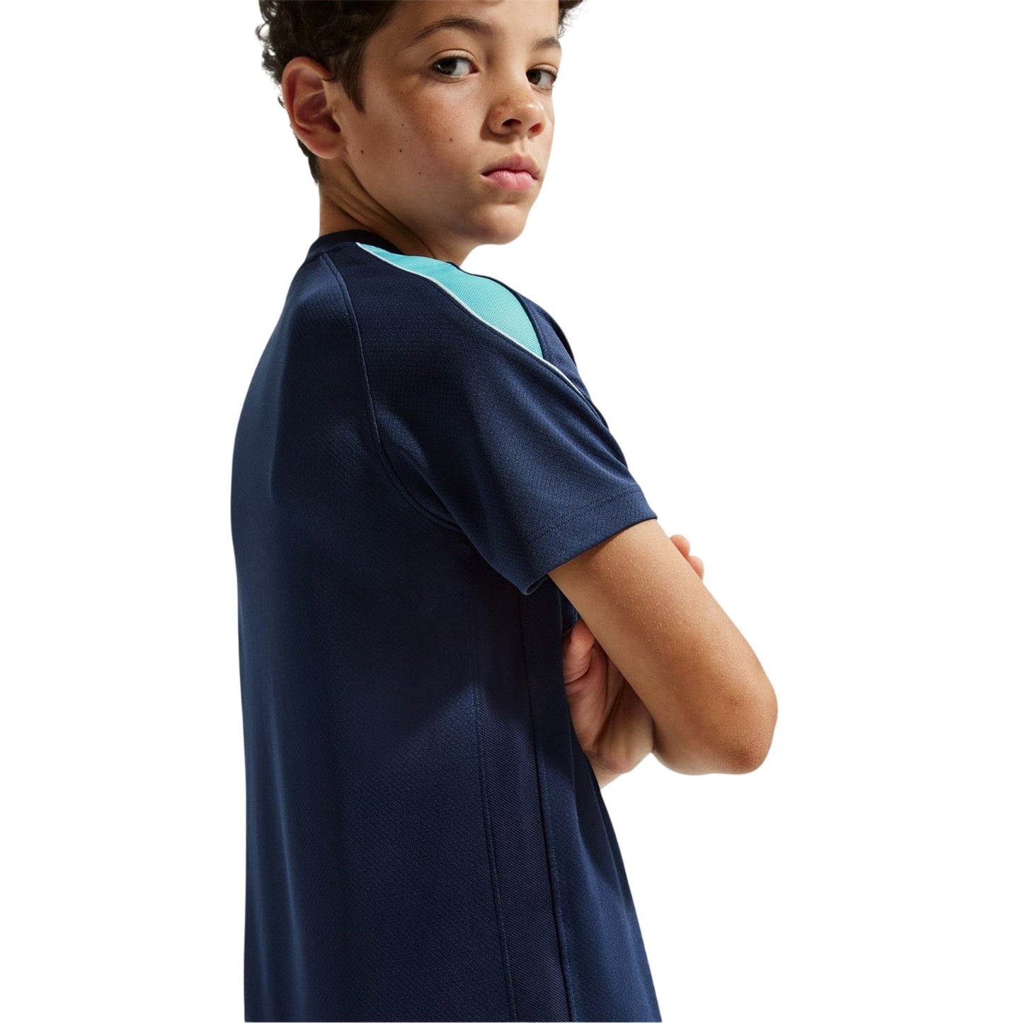 Midnight Navy - Side - Nike Childrens-Kids Strike Dri-FIT Football T-Shirt