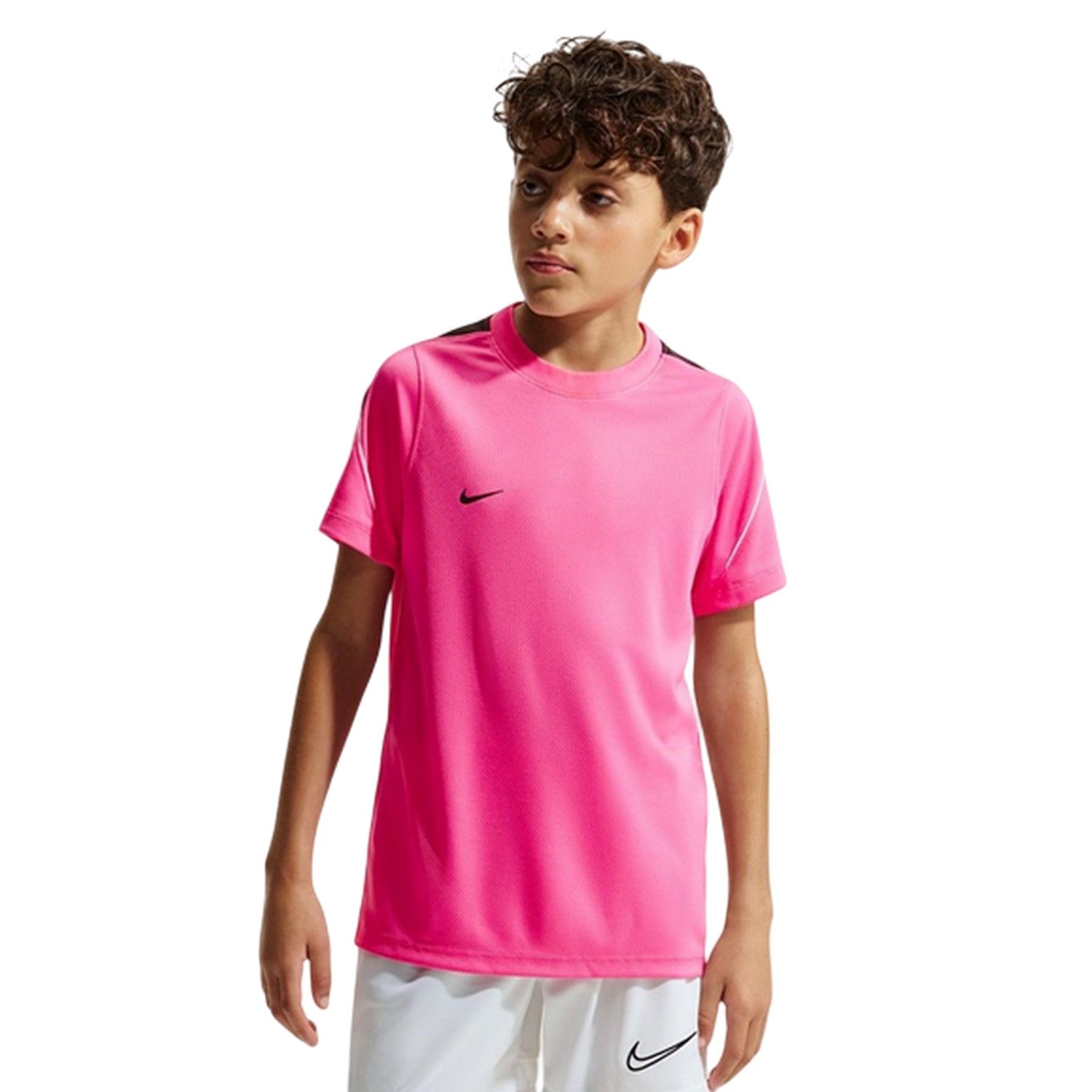 Pink-Black - Front - Nike Childrens-Kids Strike Dri-FIT Football T-Shirt