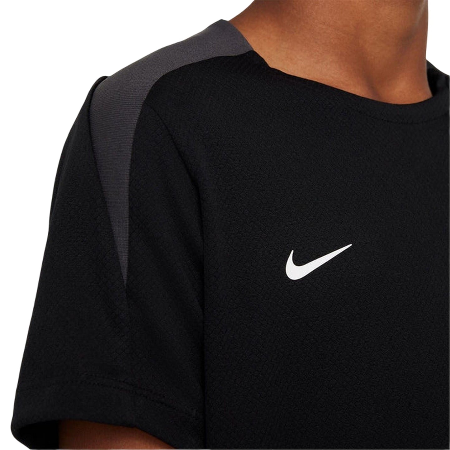 Black-White - Side - Nike Childrens-Kids Strike Dri-FIT Football T-Shirt