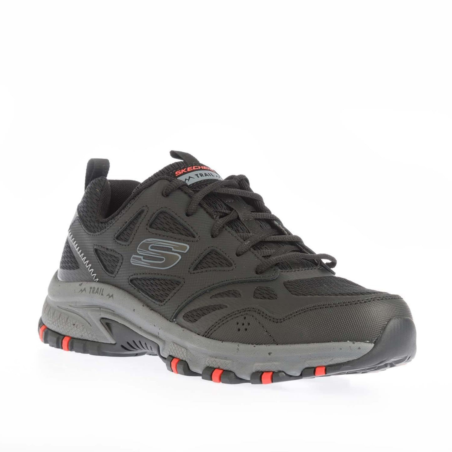 Black - Front - Skechers Mens Hillcrest - Vast Adventure Trail Leather Trainers