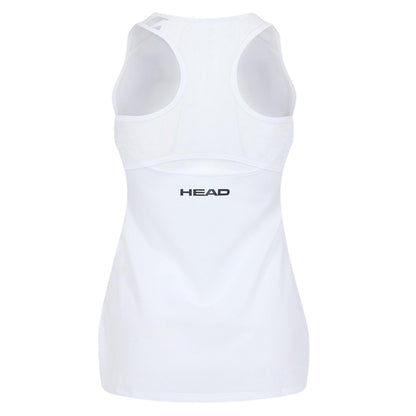 White - Back - Head Womens-Ladies Spirit Scoop Neck Tank Top