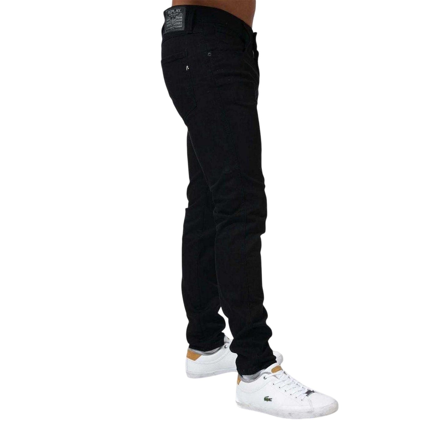 Black - Front - Replay Mens Anbass Slim Jeans